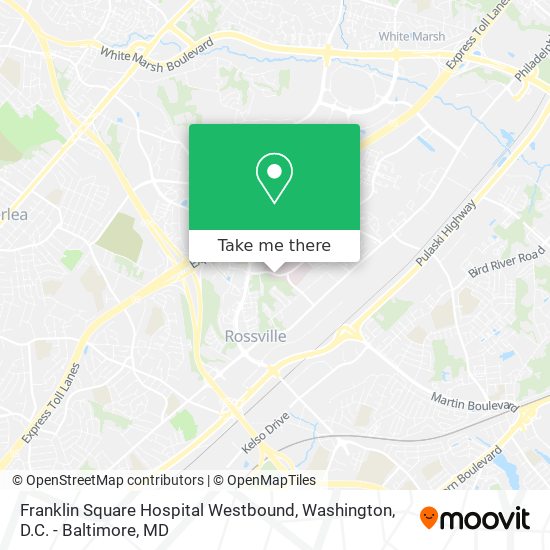 Mapa de Franklin Square Hospital Westbound