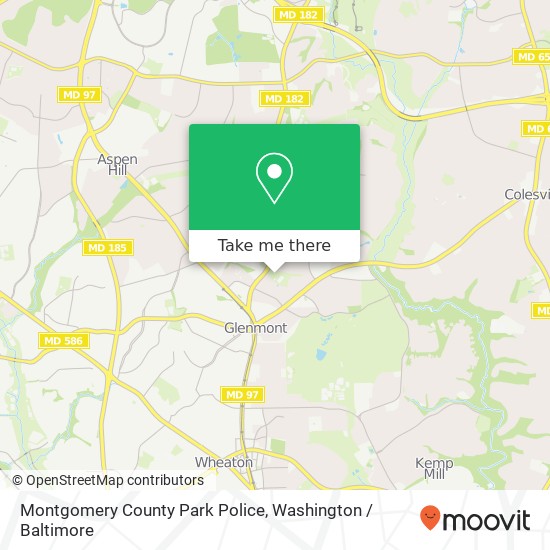 Mapa de Montgomery County Park Police