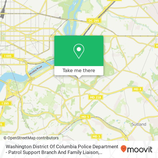Washington District Of Columbia Police Department - Patrol Support Branch And Family Liaison map