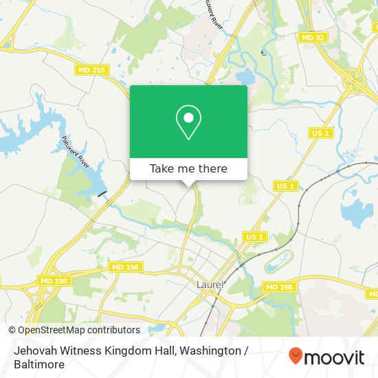 Jehovah Witness Kingdom Hall map