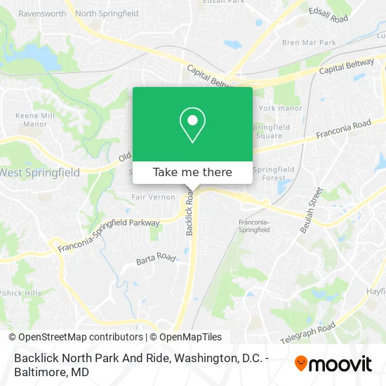 Mapa de Backlick North Park And Ride