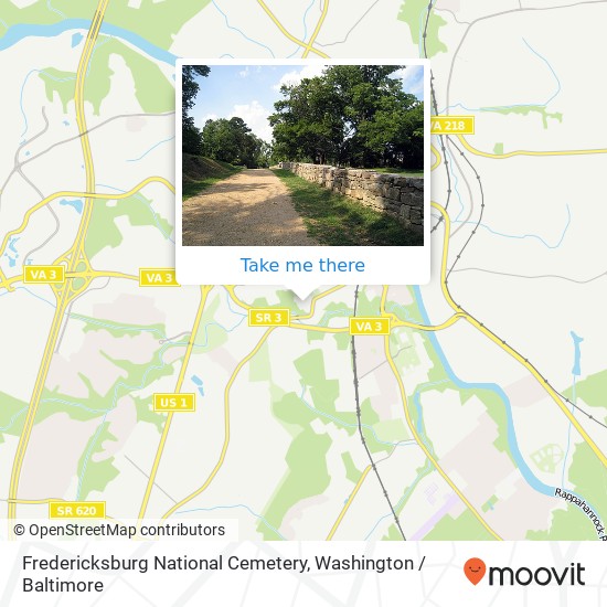 Fredericksburg National Cemetery map