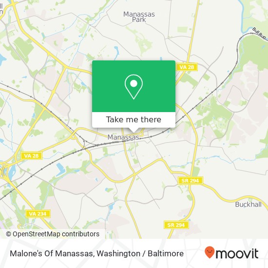 Mapa de Malone's Of Manassas