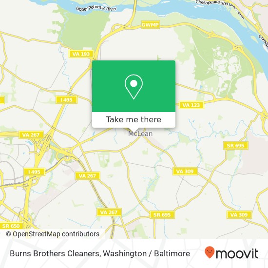 Burns Brothers Cleaners map