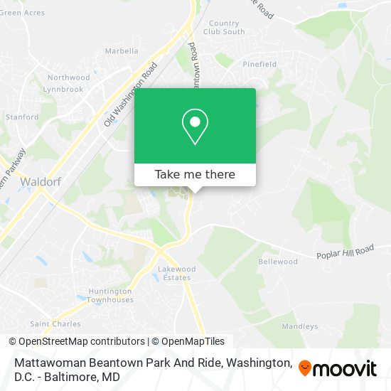 Mattawoman Beantown Park And Ride map