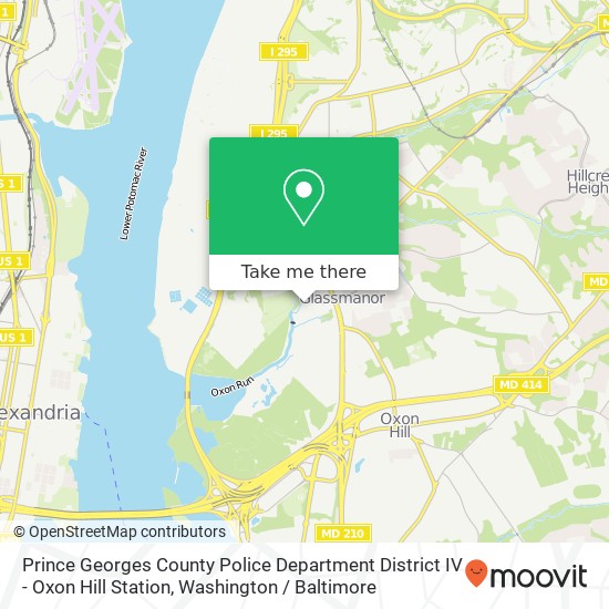 Mapa de Prince Georges County Police Department District IV - Oxon Hill Station