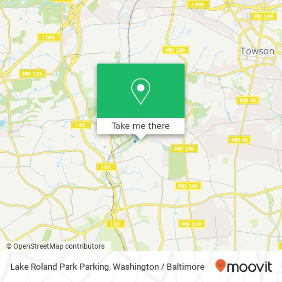 Mapa de Lake Roland Park Parking
