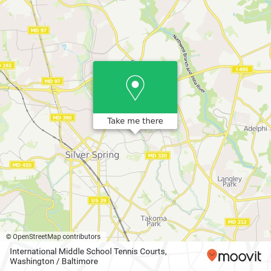 International Middle School Tennis Courts map