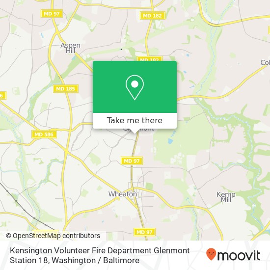 Mapa de Kensington Volunteer Fire Department Glenmont Station 18