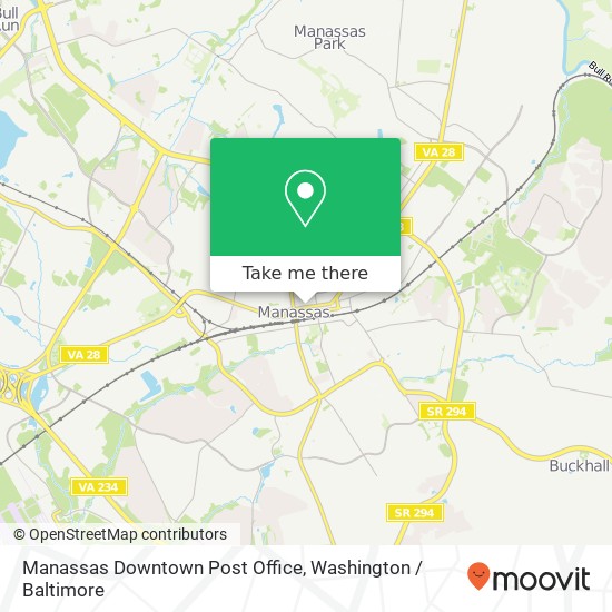 Mapa de Manassas Downtown Post Office