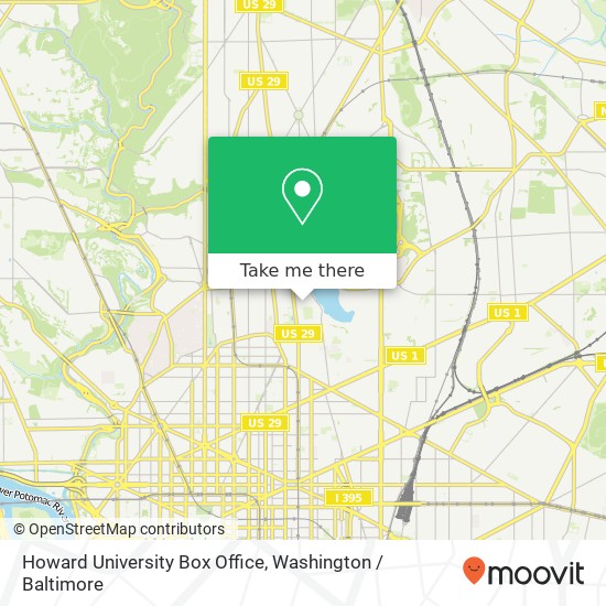 Howard University Box Office map