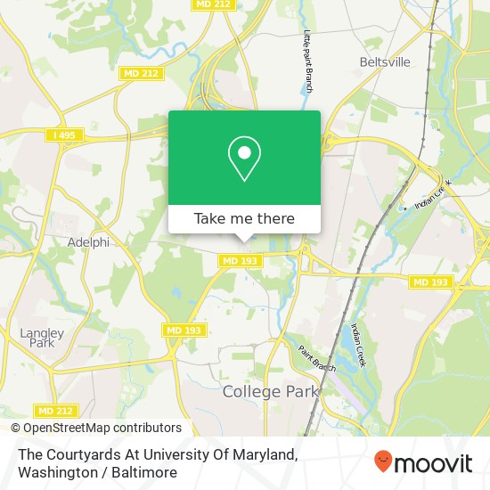 Mapa de The Courtyards At University Of Maryland