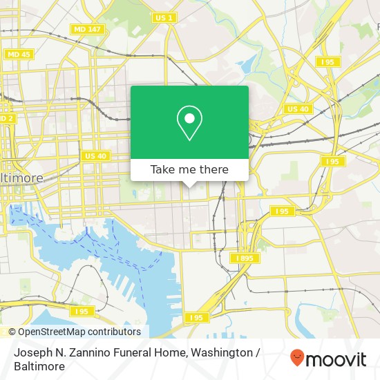 Mapa de Joseph N. Zannino Funeral Home