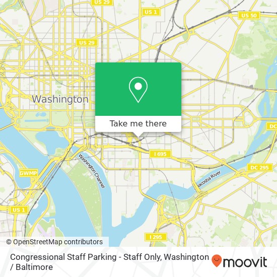 Congressional Staff Parking - Staff Only map
