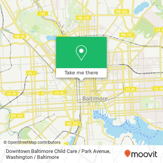 Downtown Baltimore Child Care / Park Avenue map