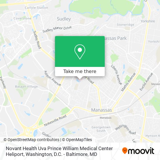 Novant Health Uva Prince William Medical Center Heliport map