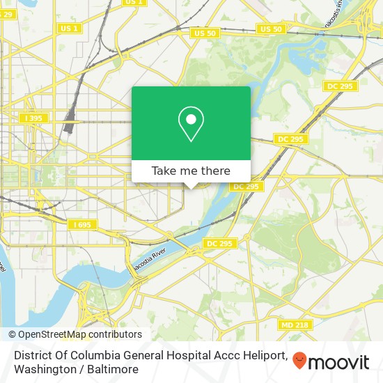 District Of Columbia General Hospital Accc Heliport map