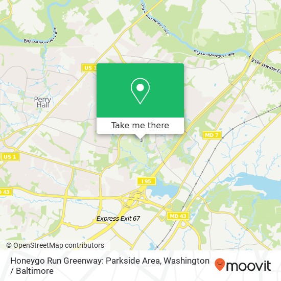 Mapa de Honeygo Run Greenway: Parkside Area