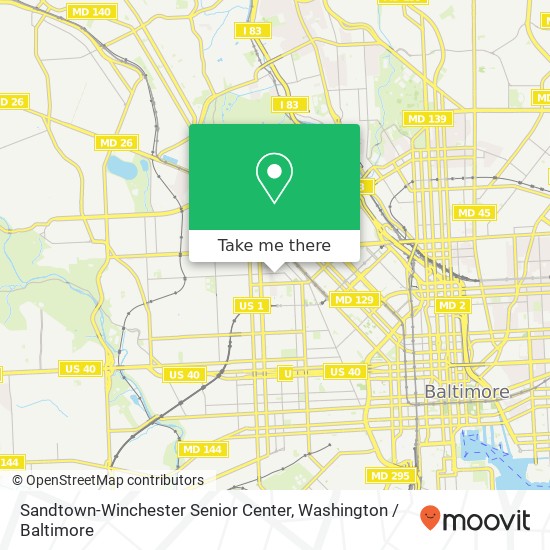 Mapa de Sandtown-Winchester Senior Center