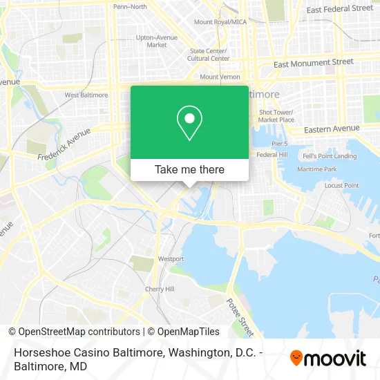 Horseshoe Casino Baltimore map