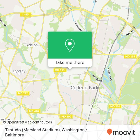 Mapa de Testudo (Maryland Stadium)