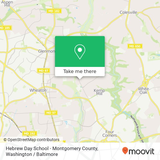 Hebrew Day School - Montgomery County map