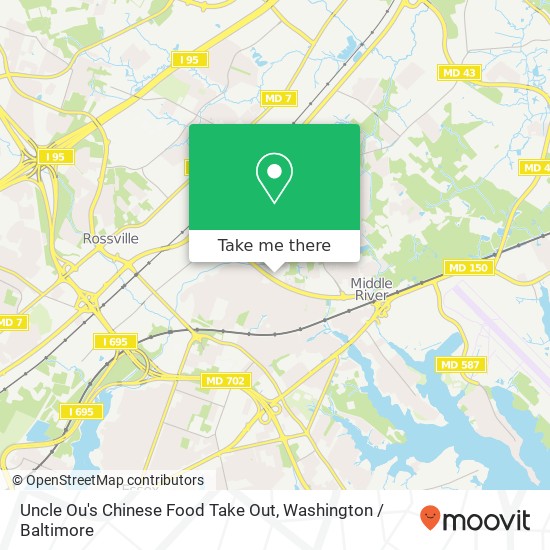 Mapa de Uncle Ou's Chinese Food Take Out