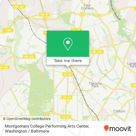 Montgomery College Performing Arts Center map