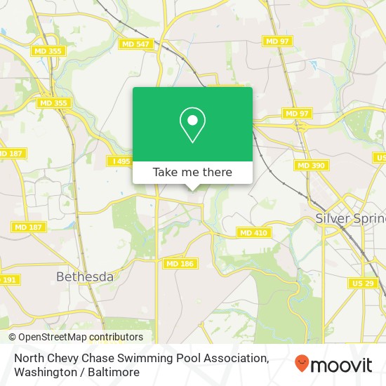 North Chevy Chase Swimming Pool Association map