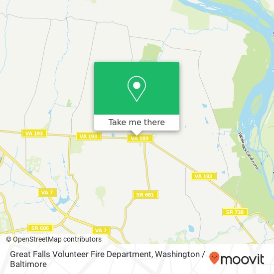 Great Falls Volunteer Fire Department map