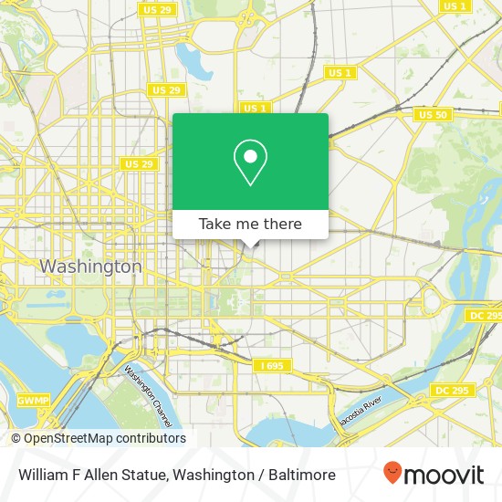 William F Allen Statue map