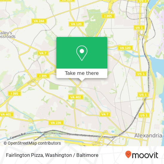 Fairlington Pizza map