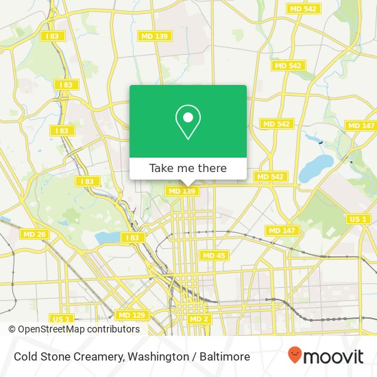 Mapa de Cold Stone Creamery