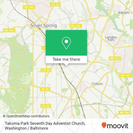 Mapa de Takoma Park Seventh Day Adventist Church