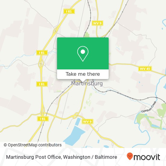 Mapa de Martinsburg Post Office