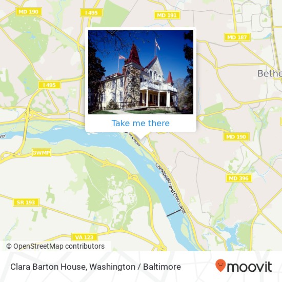 Mapa de Clara Barton House