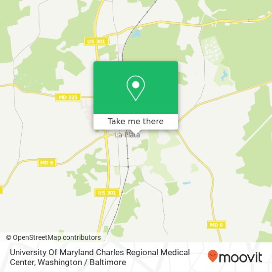 University Of Maryland Charles Regional Medical Center map