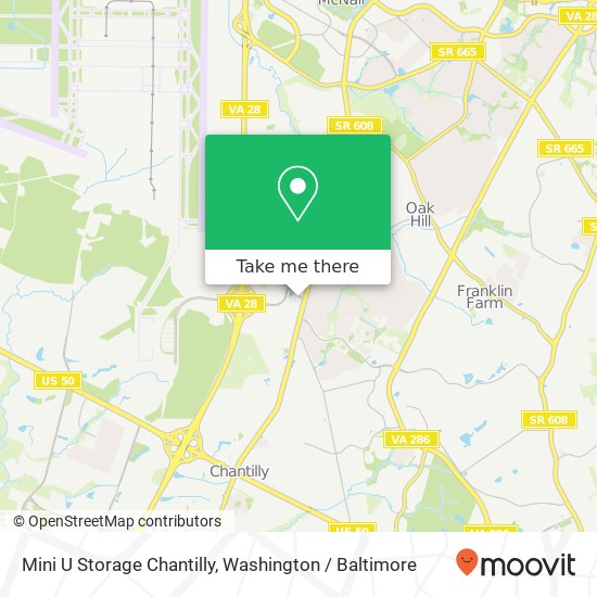 Mapa de Mini U Storage Chantilly