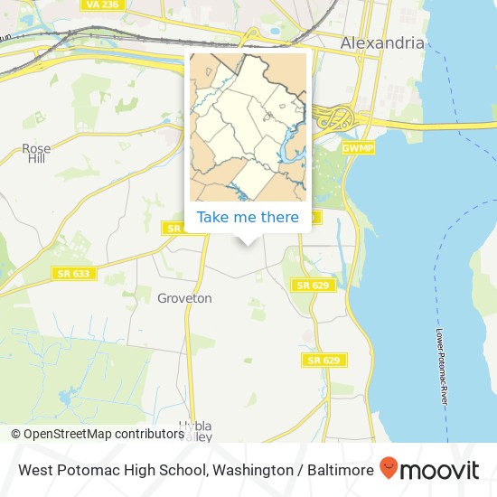 Mapa de West Potomac High School