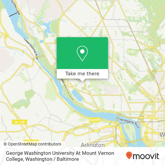 George Washington University At Mount Vernon College map