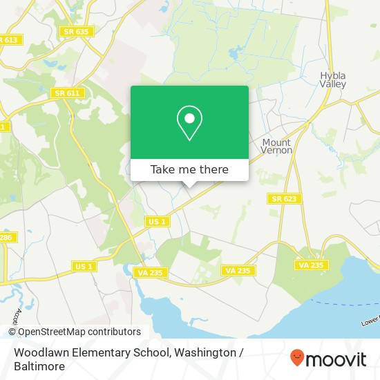 Woodlawn Elementary School map