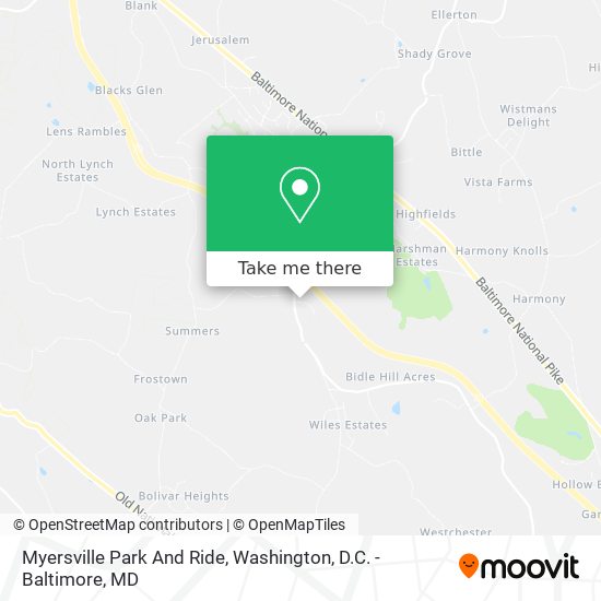 Myersville Park And Ride map
