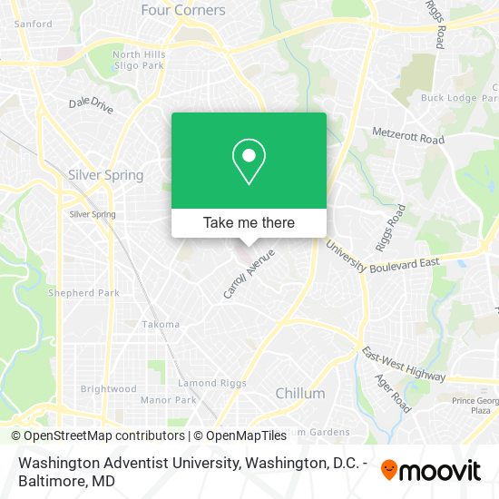 Mapa de Washington Adventist University