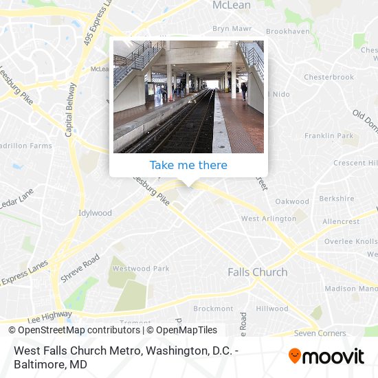 West Falls Church Metro map