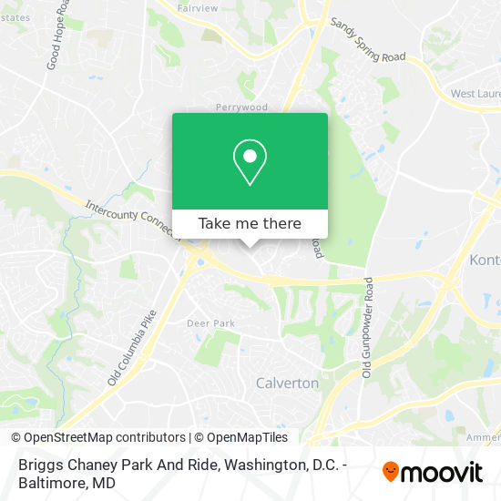 Briggs Chaney Park And Ride map