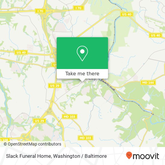 Slack Funeral Home map