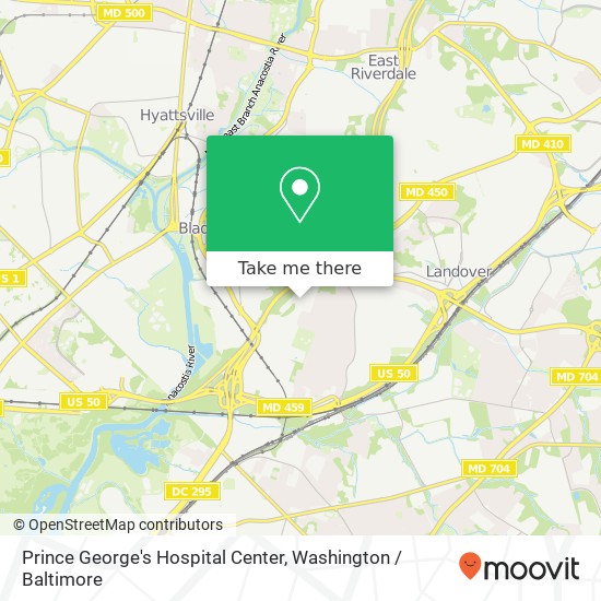 Mapa de Prince George's Hospital Center