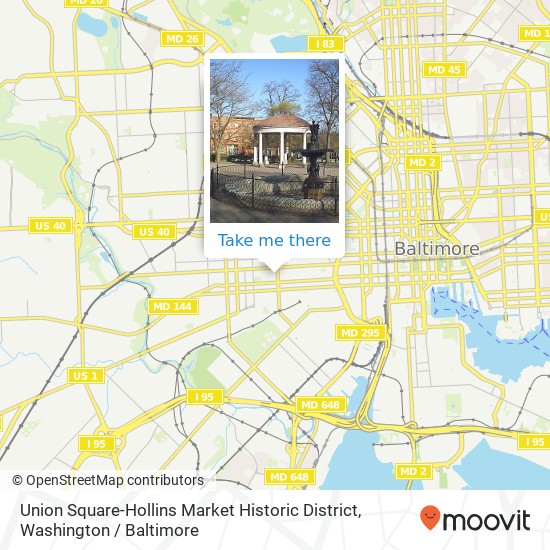 Mapa de Union Square-Hollins Market Historic District