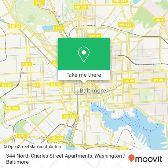 344 North Charles Street Apartments map
