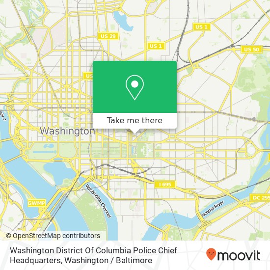 Washington District Of Columbia Police Chief Headquarters map